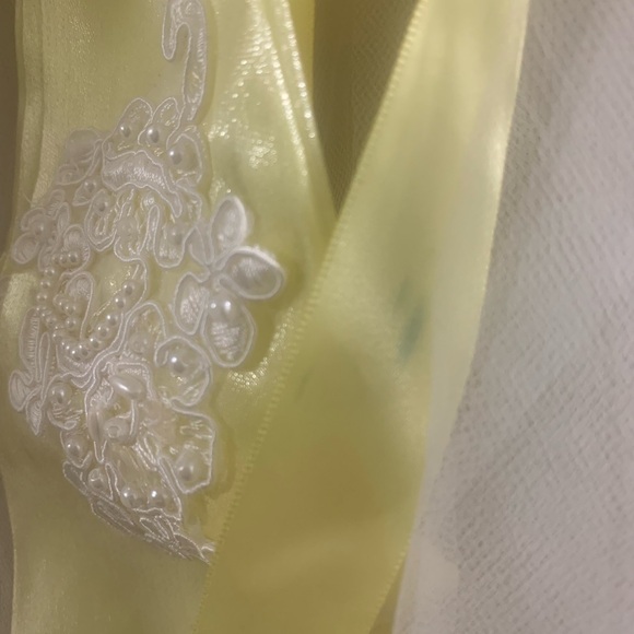 Vintage Kids Beaded Yellow and White Dress - Picture 7 of 12